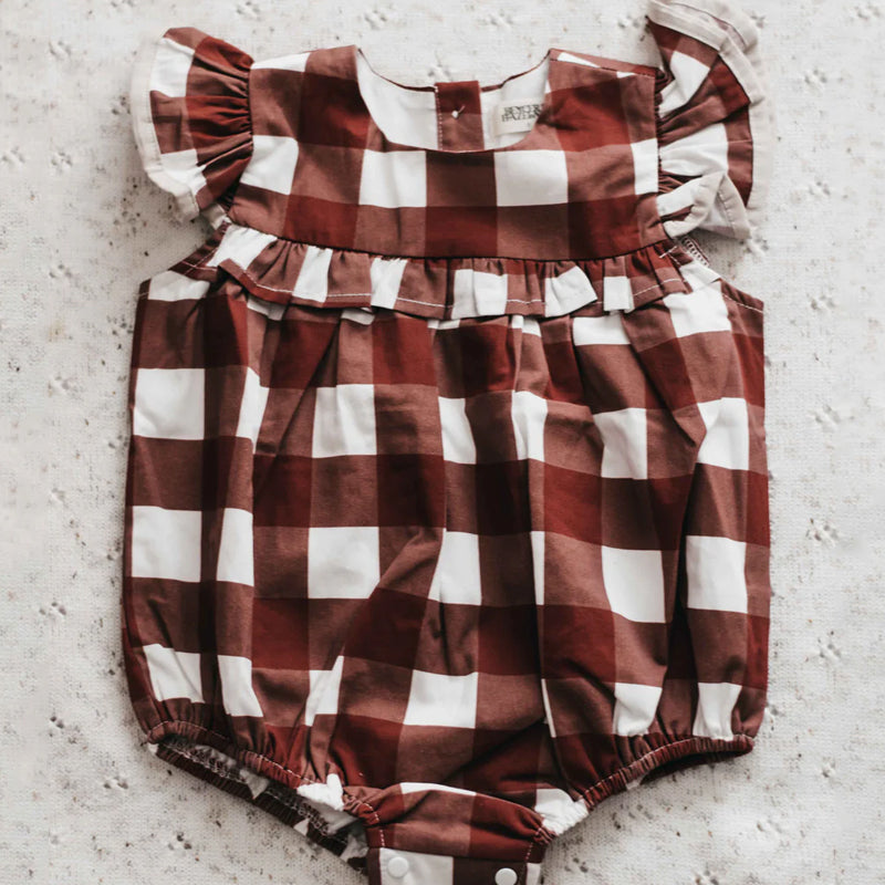 Girls Red Gingham Playsuit