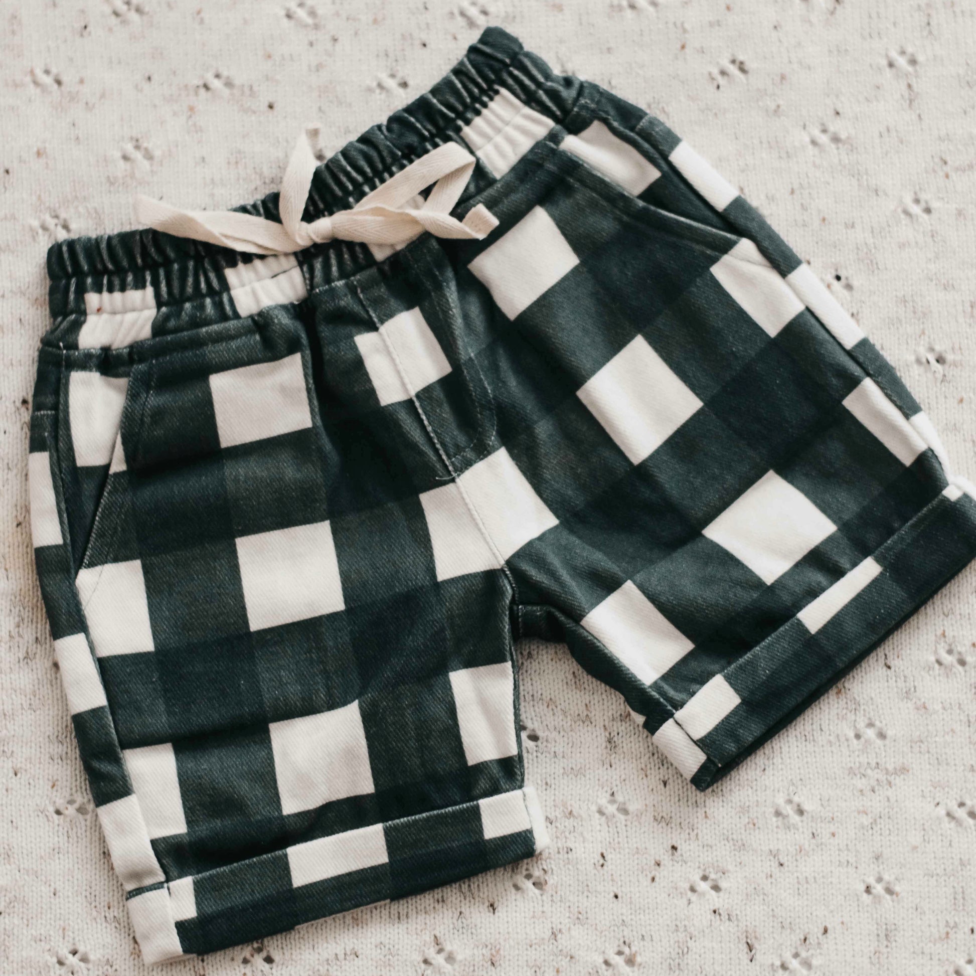 Green Gingham Shorts