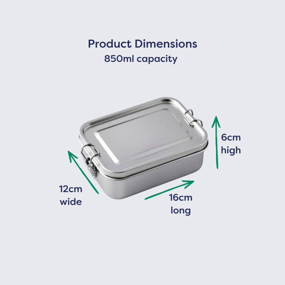 Stainless Steel Lunchbox- Rectangle 850ml