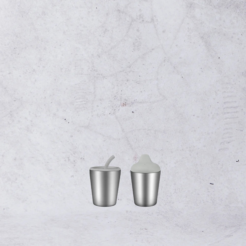 Stainless Steel Double Walled 250ml Cup- Sip & Straw Top